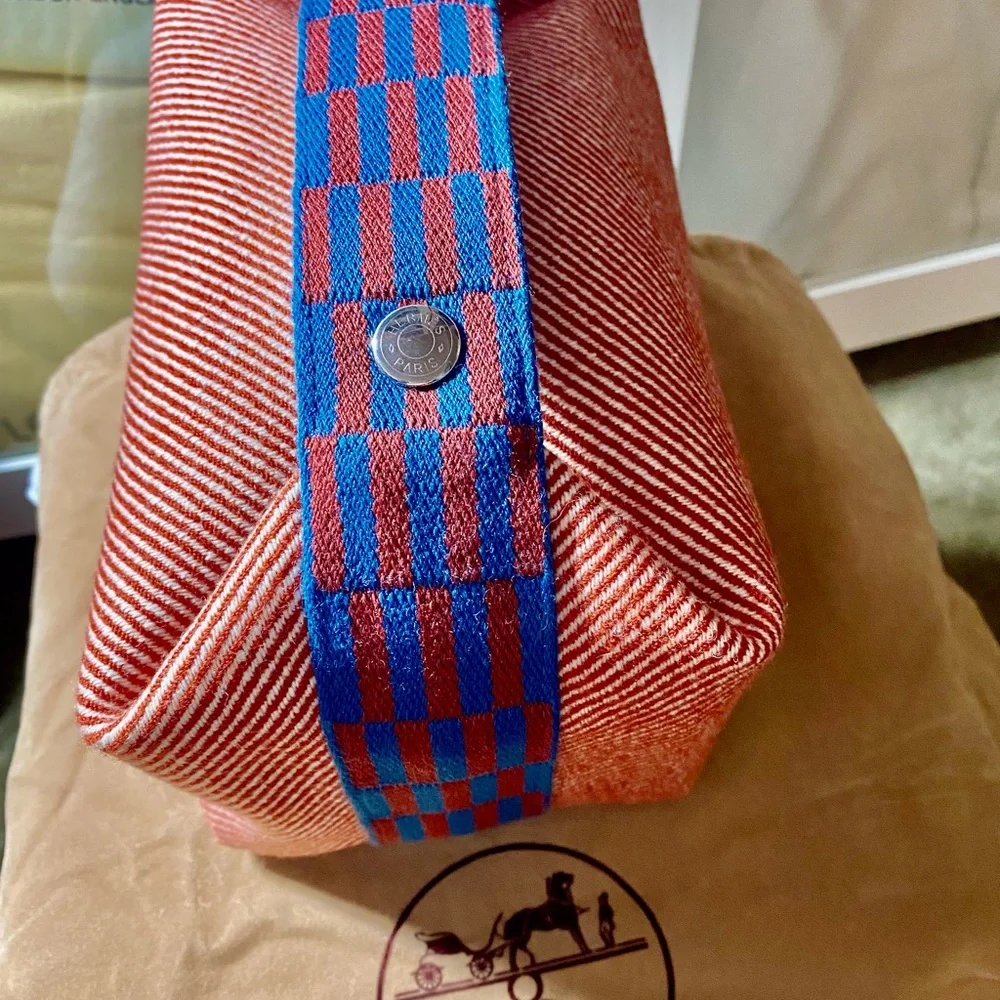 ❤️ HERMES LIMITED EDITION RANK SA CANVAS BRIDE-A-BRAC POUCH stripe by: Hermes - Picture 3 of 11